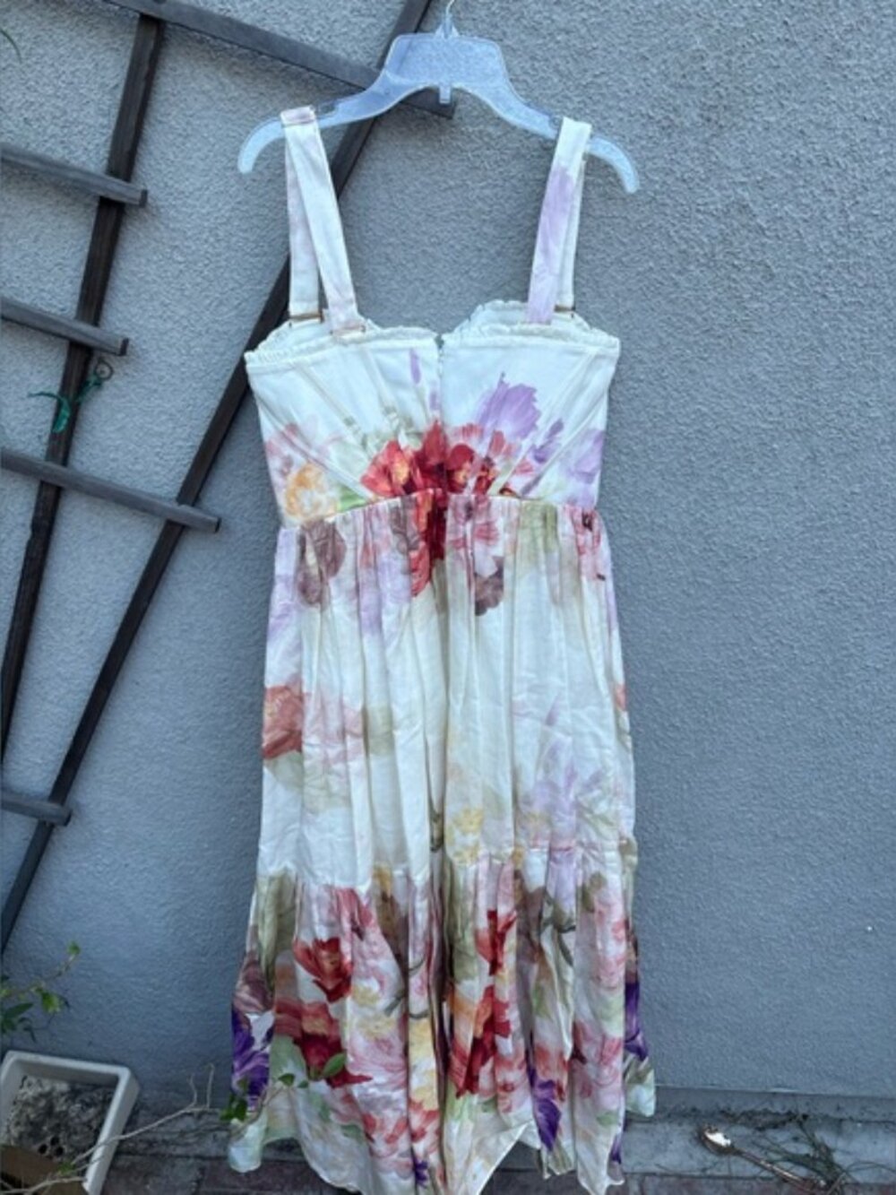 Leo Lin Rose Floral Bustier Dress Midi AUS 12 US 8 - Picture 11 of 12